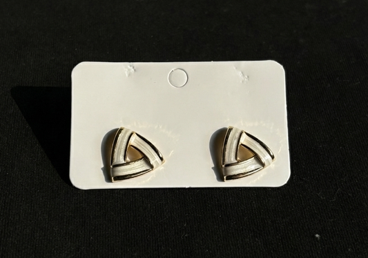Geometric Enamel Triangle Stud Earrings.