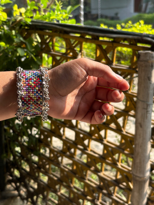 Rangrez Silver Cuff Freesize Bracelet