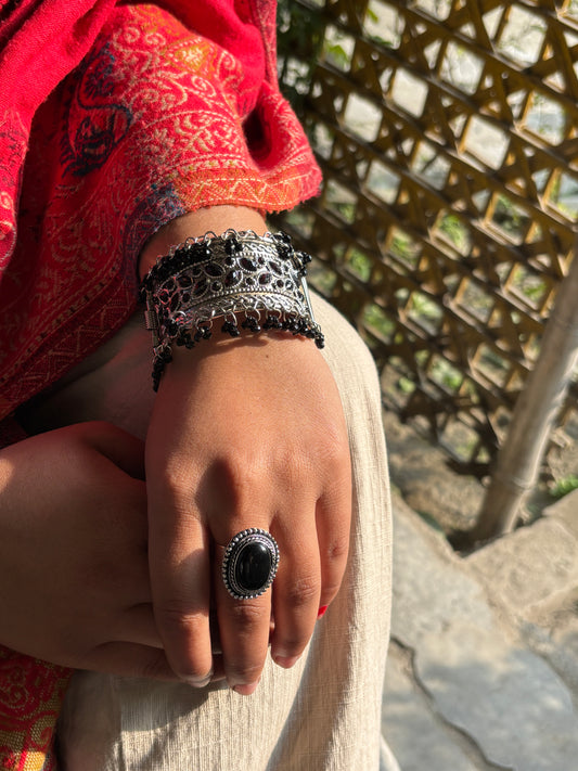 German Silver like Oxidized Cuff freesize Bracelet