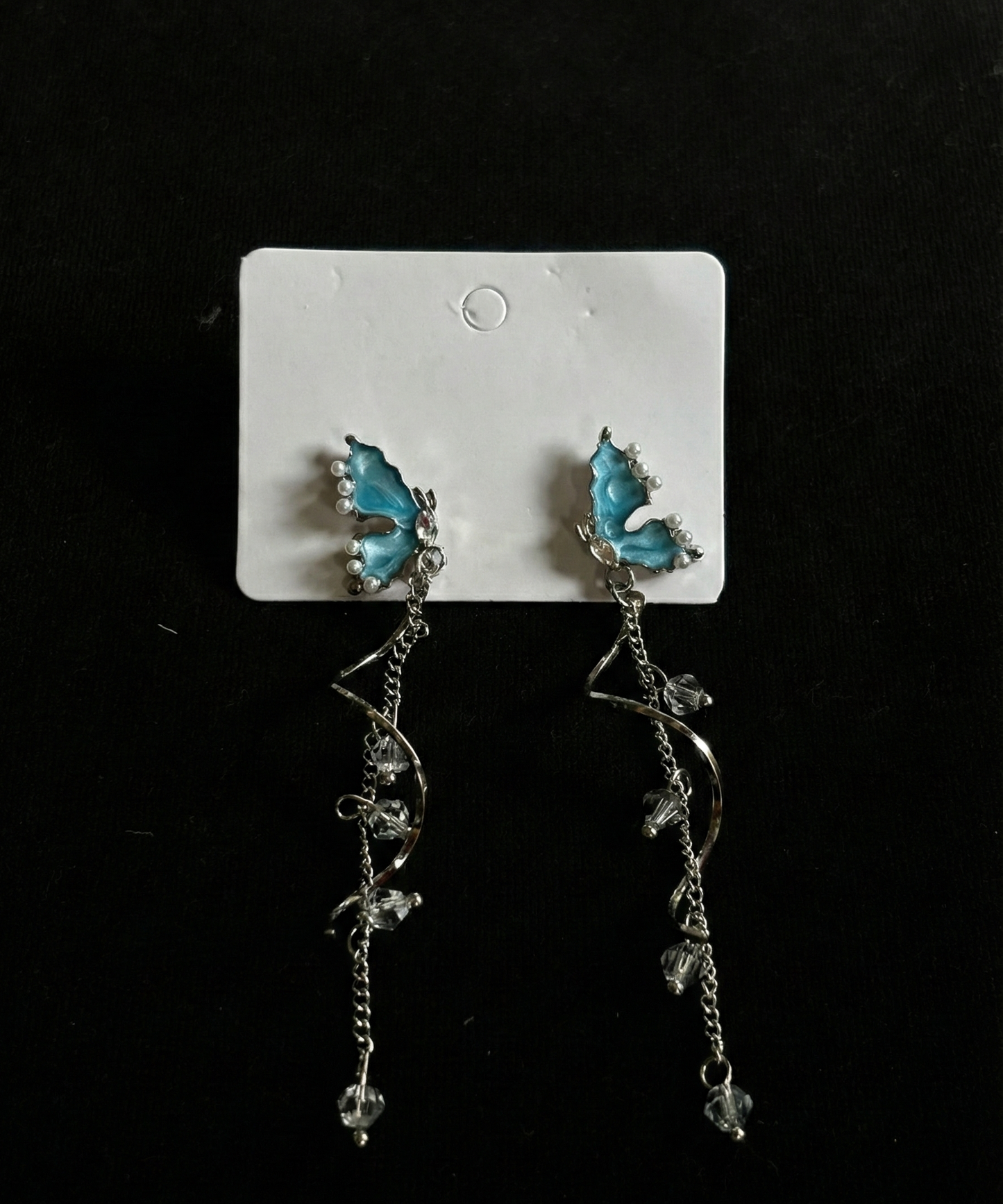 Midnight Teal Butterfly Earring