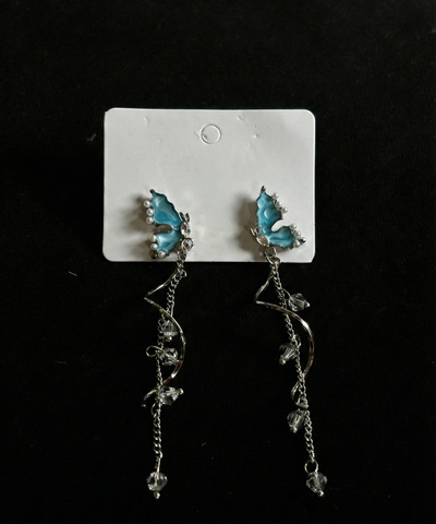 Midnight Teal Butterfly Earring