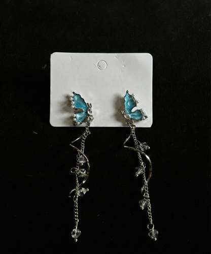 Midnight Teal Butterfly Earring