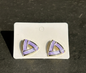 Geometric Enamel Triangle Stud Earrings.