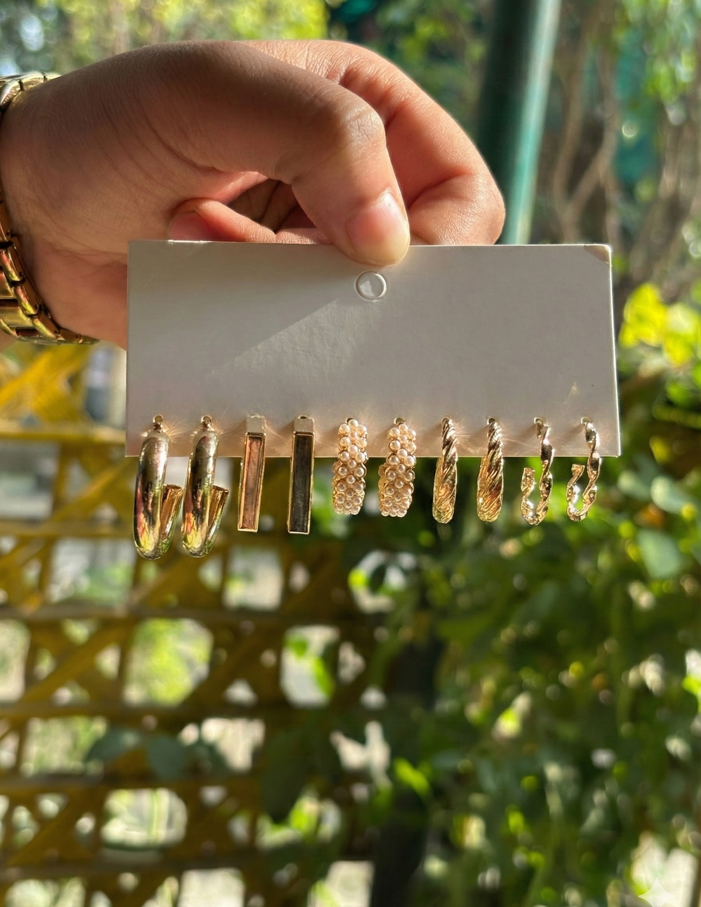 Anti tarnished Gold plated  antique Earring (Set of 5)