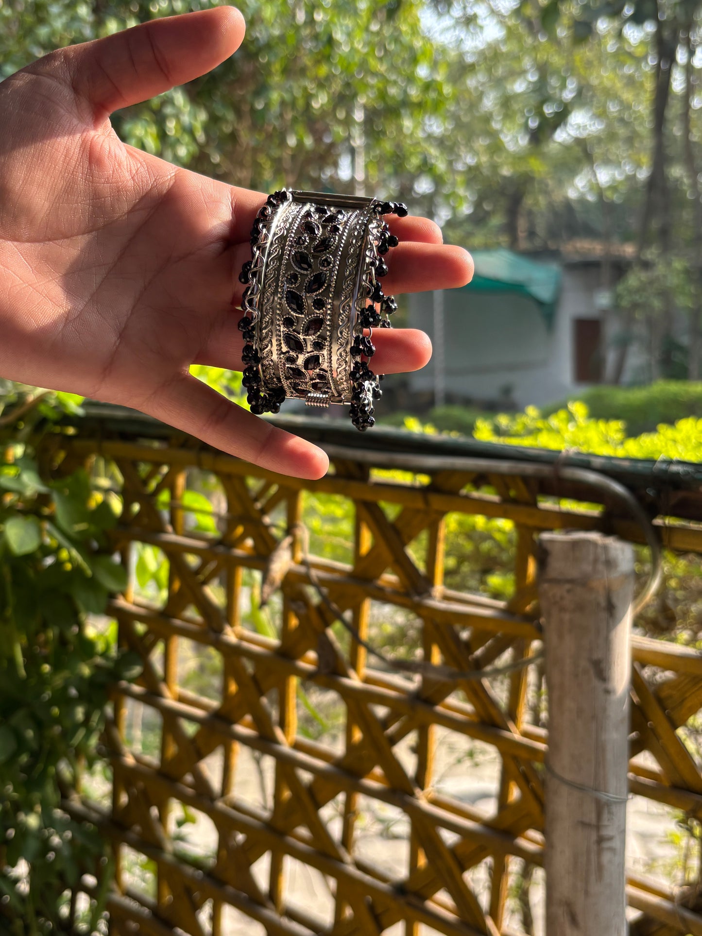 German Silver like Oxidized Cuff freesize Bracelet