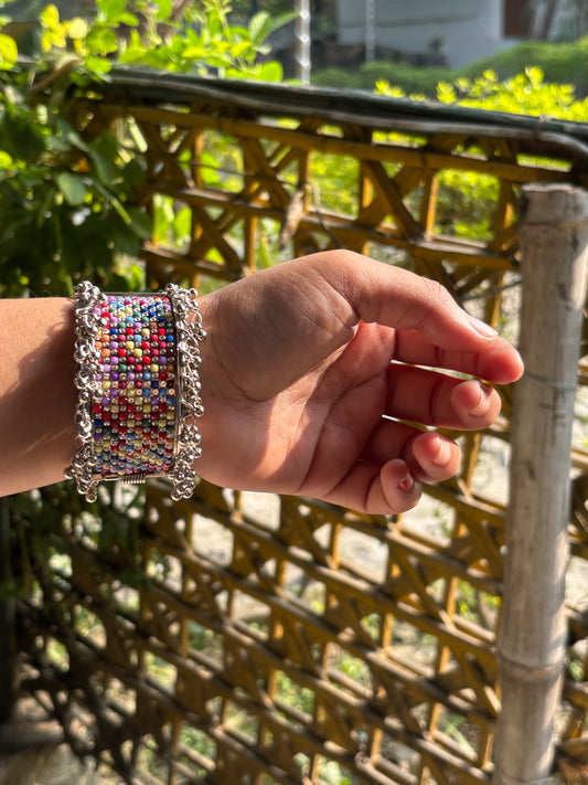 Rangrez Silver Cuff Freesize Bracelet